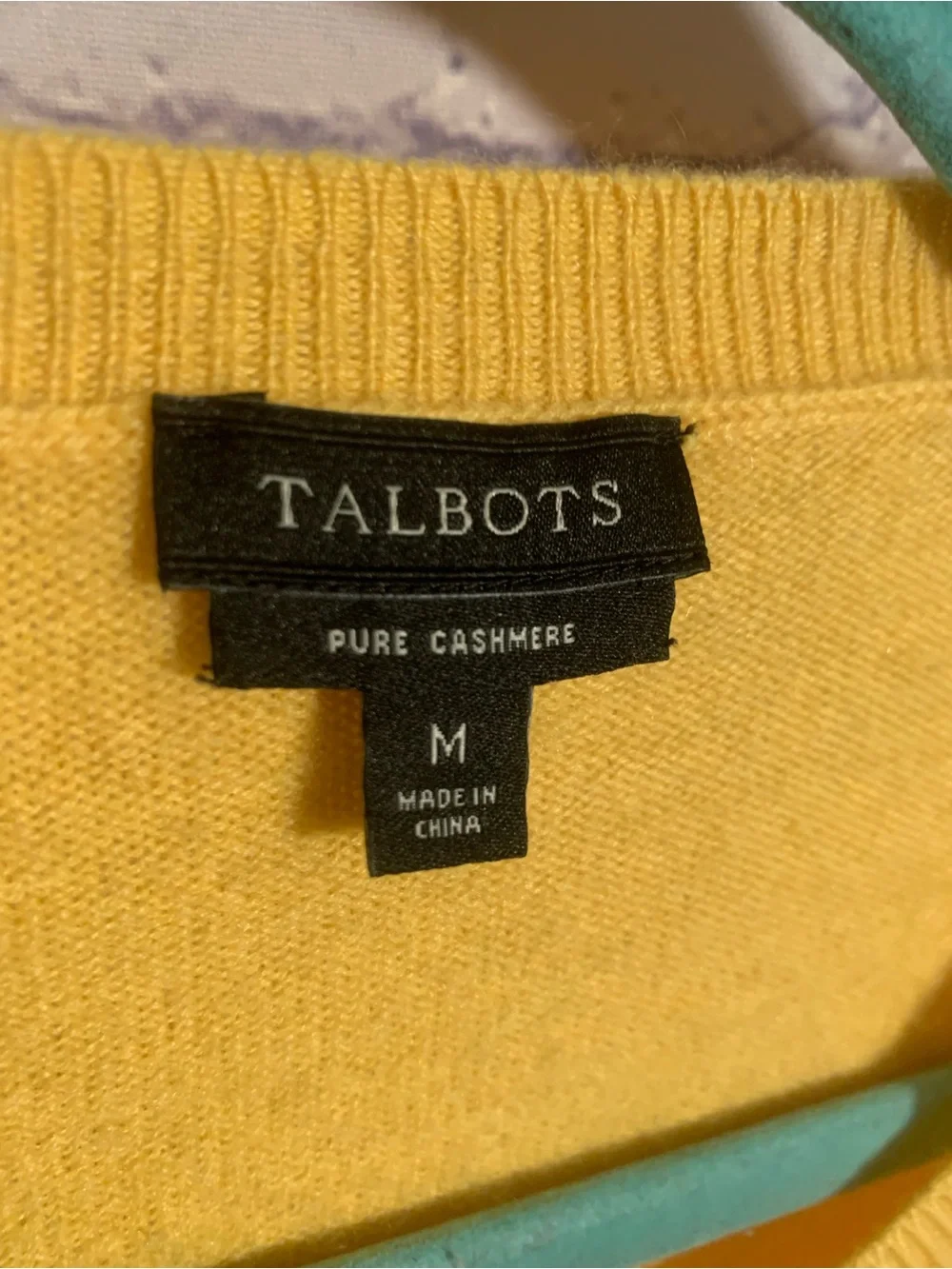 Talbots Womens Cashmere Crewneck Sweater Yellow Size M Casual Preppy Old Money